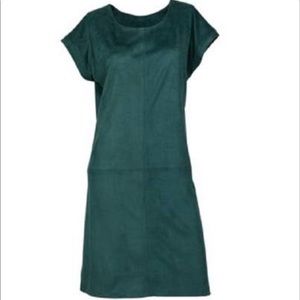 Stretch Suede Shift Dress - Size Lg